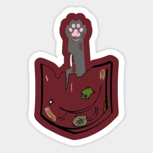 Zombie Cat Paw Sticker